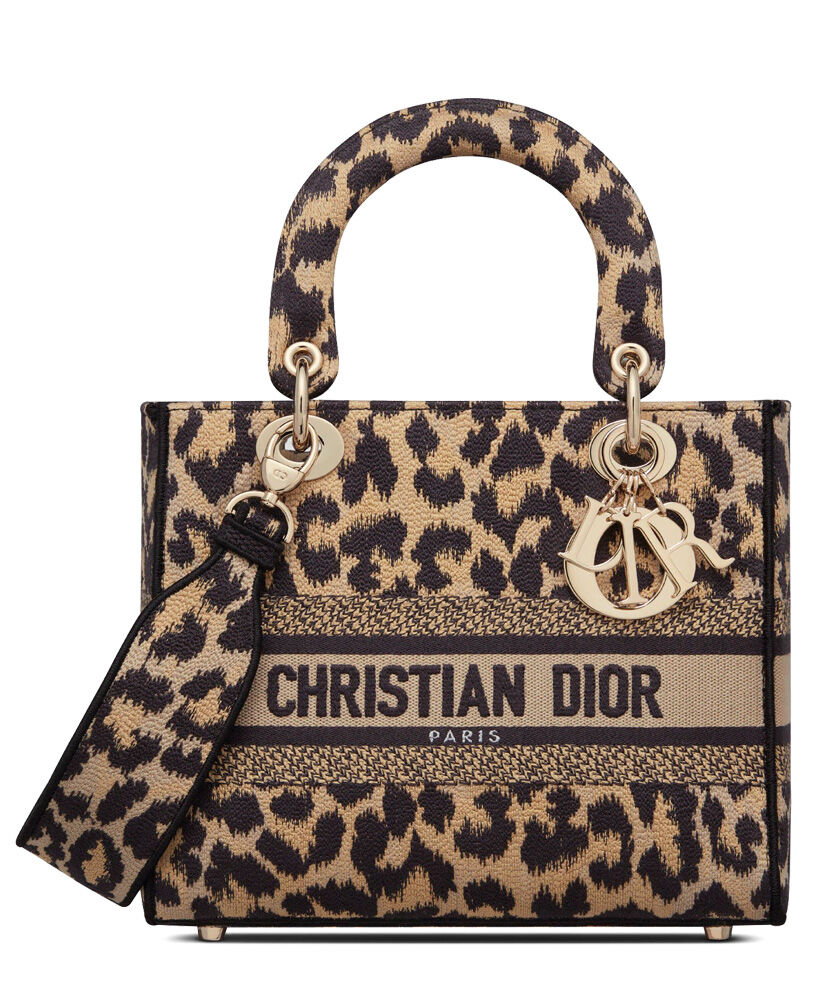 Christian Dior Medium Lady D lite Bag Canva Coffee